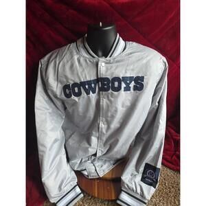 Dallas Cowboys Ultra Game Full Snap Varsity Bomber Jacket Men’s Size L  NEW NWT
